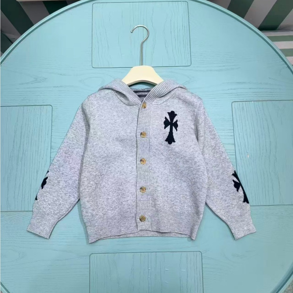 Grateful Dead Gray Kids Hoodie with Cross Design